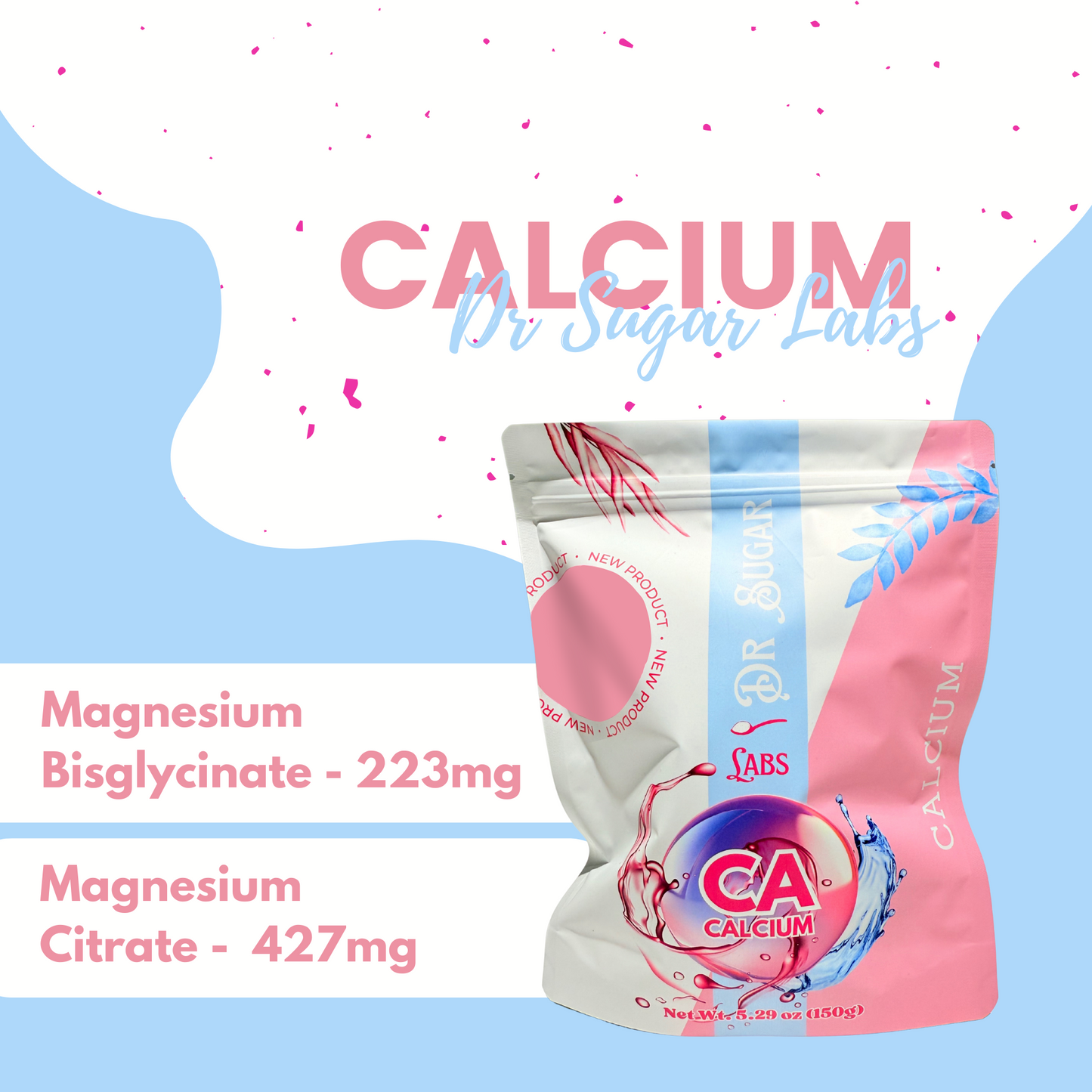 Bone Strength Calcium Citrate Sweetened Powder (Sweetened with Corn Fiber and Stevia) - Dr Sugar Labs