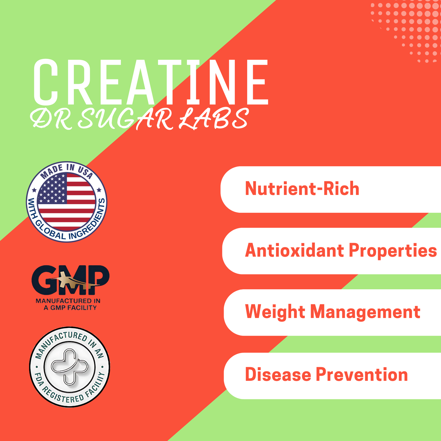 Creatine Monohydrate Sweetened Powder (Sweetened with Corn Fiber and Stevia) - Dr Sugar Labs