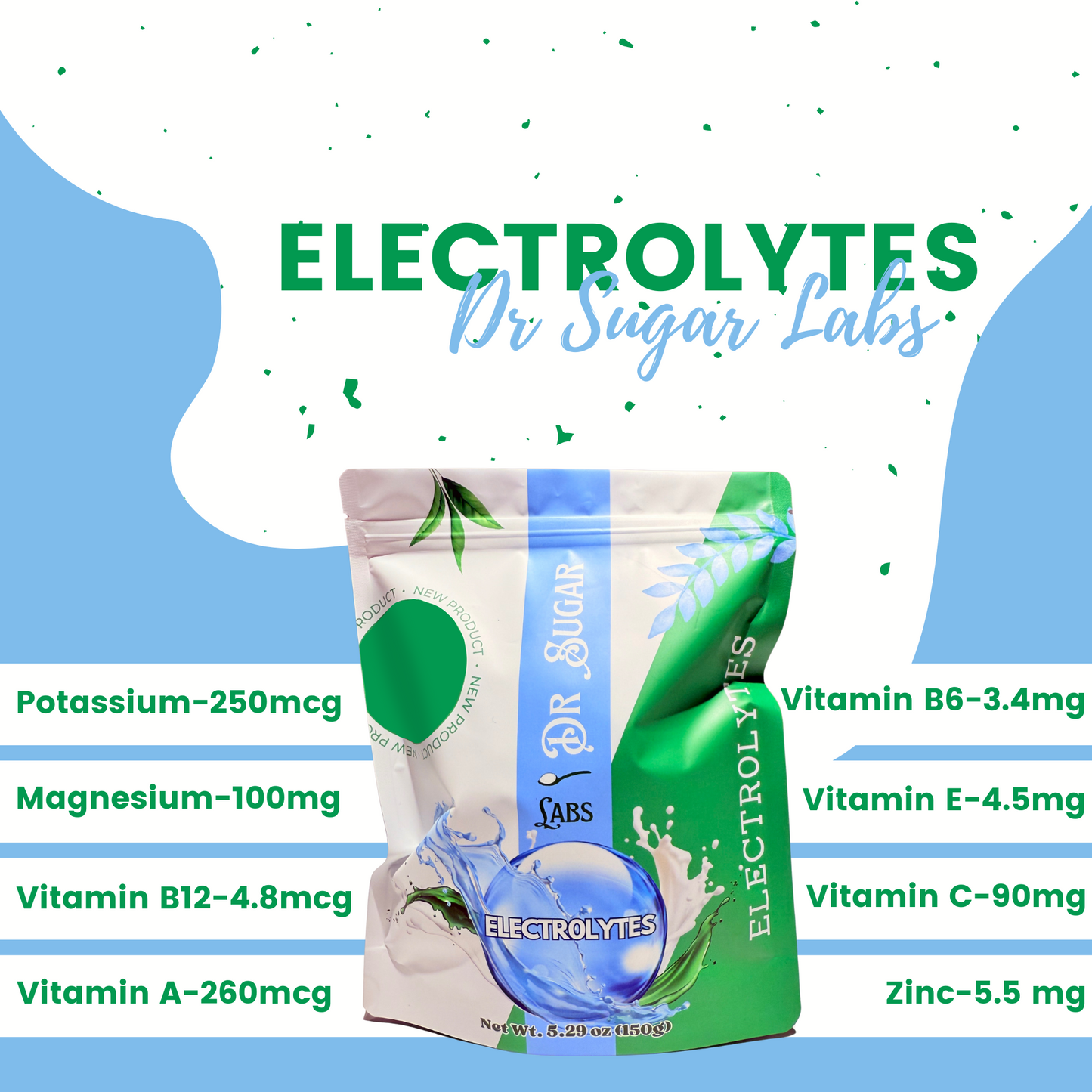 Electrolyte Hydration Sweetened Powder (Sweetened with Corn Fiber and Stevia) - Dr Sugar Labs
