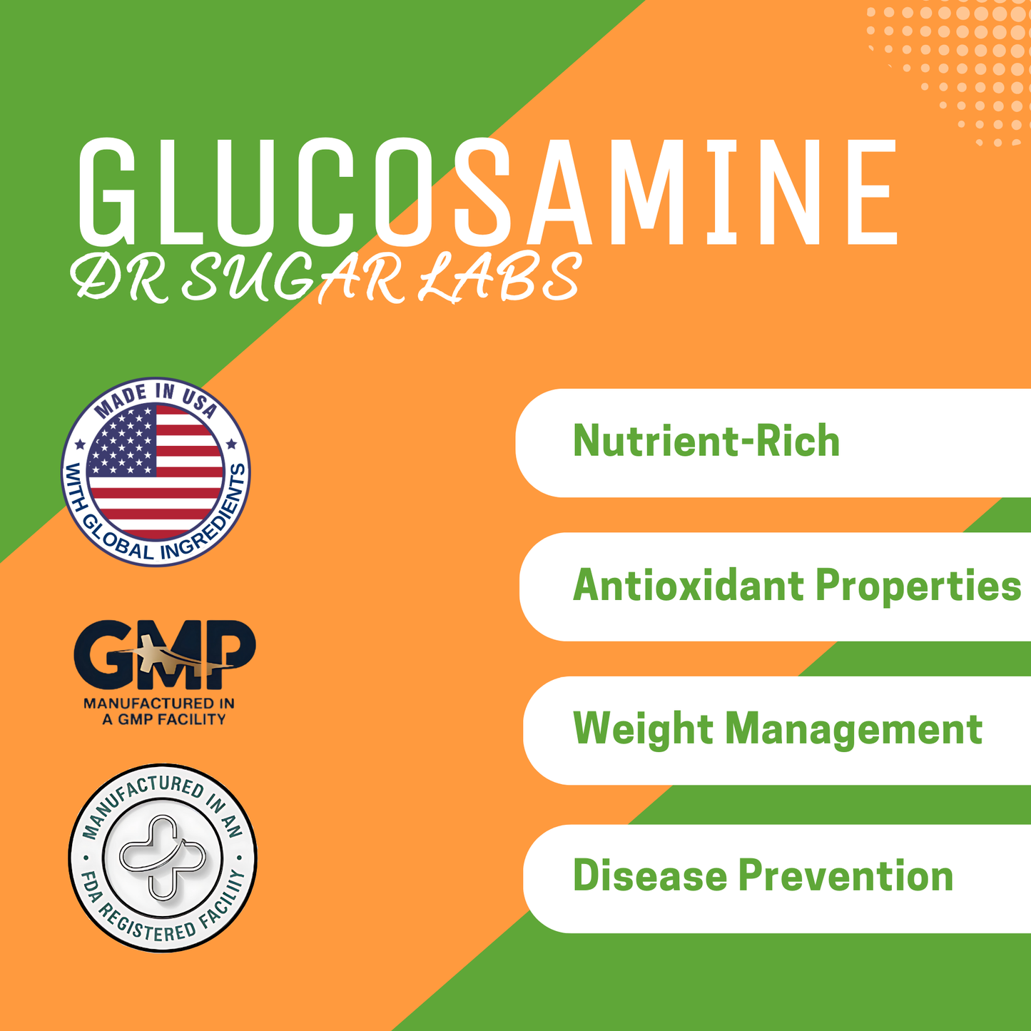 Glucosamine Joint Support Sweetened Powder (Sweetened with Corn Fiber and Stevia) - Dr Sugar Labs