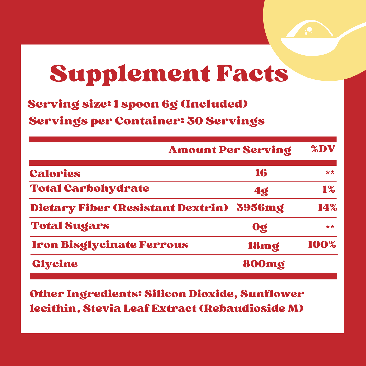 Iron Bisglycinate Sweetened Powder (Sweetened with Corn Fiber and Stevia) - Dr Sugar Labs