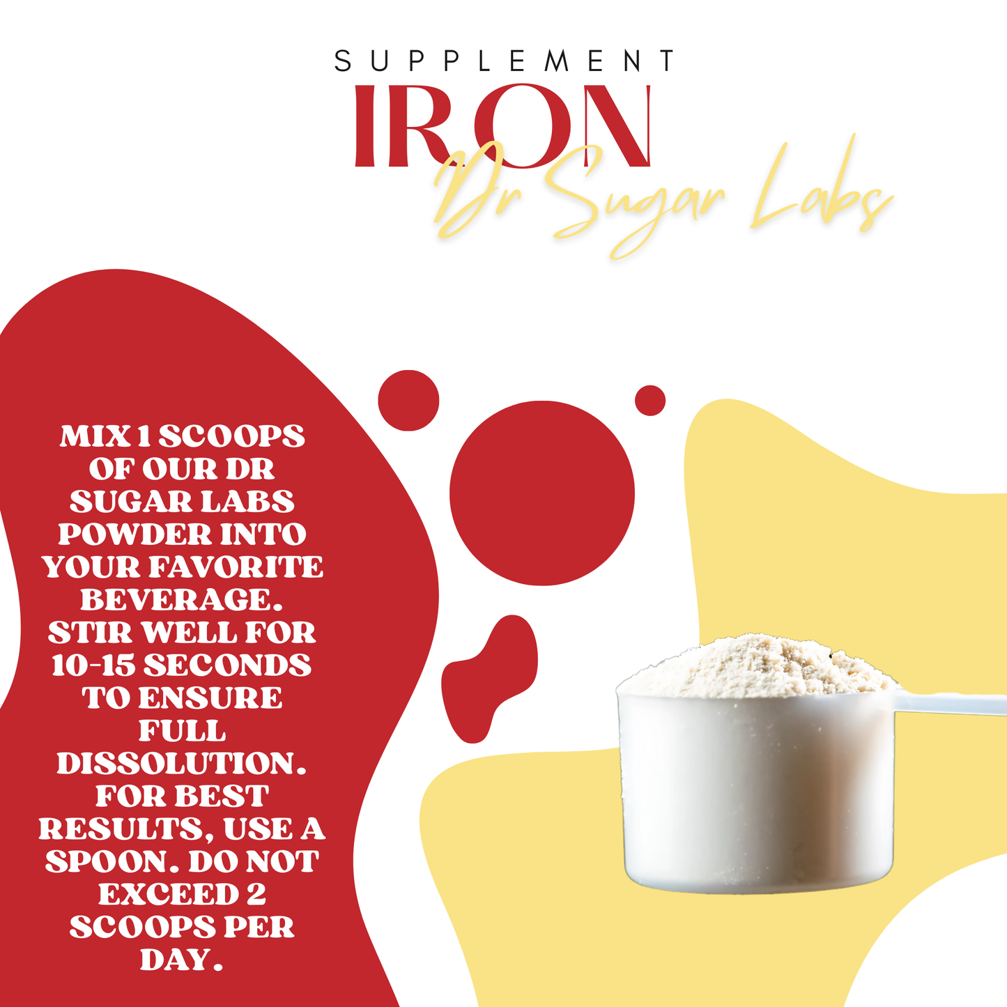 Iron Bisglycinate Sweetened Powder (Sweetened with Corn Fiber and Stevia) - Dr Sugar Labs