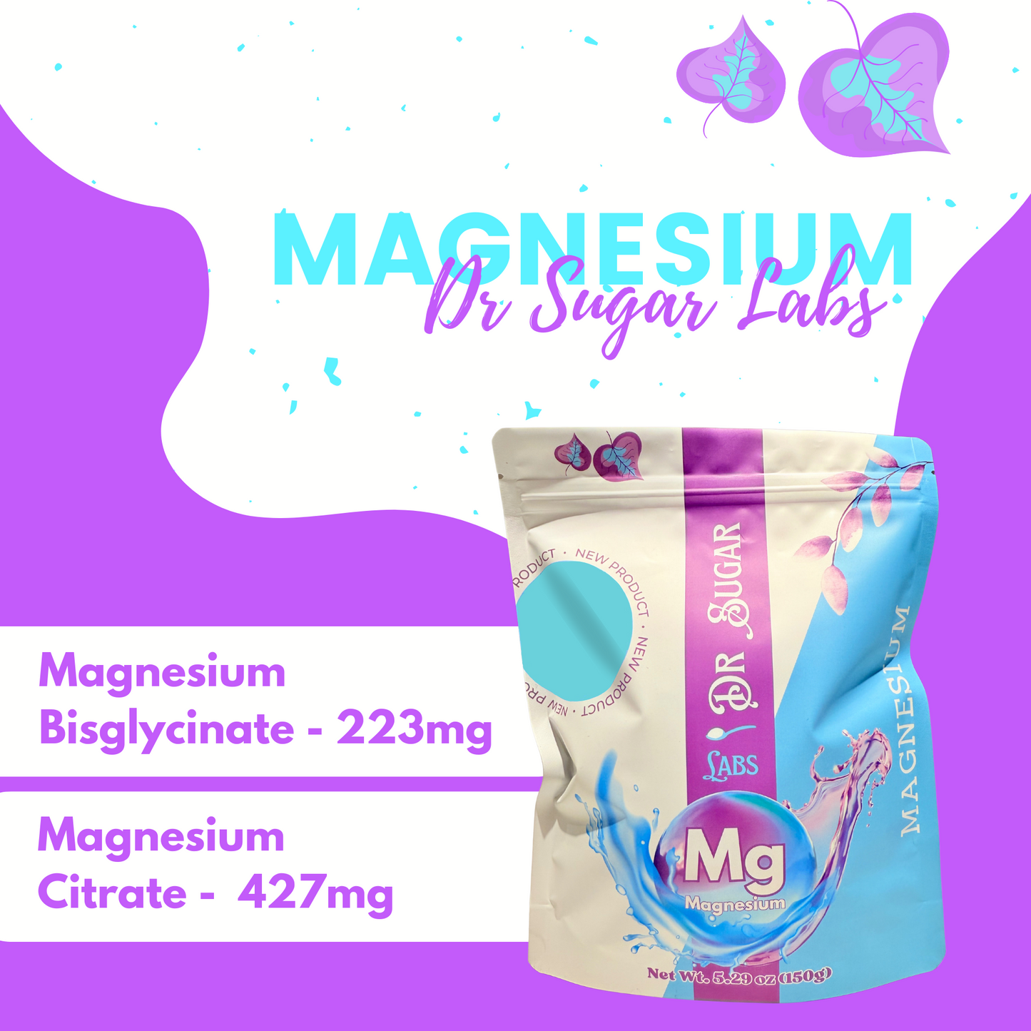 Magnesium Sweetened Powder (Sweetened with Corn Fiber and Stevia) - Dr Sugar Labs