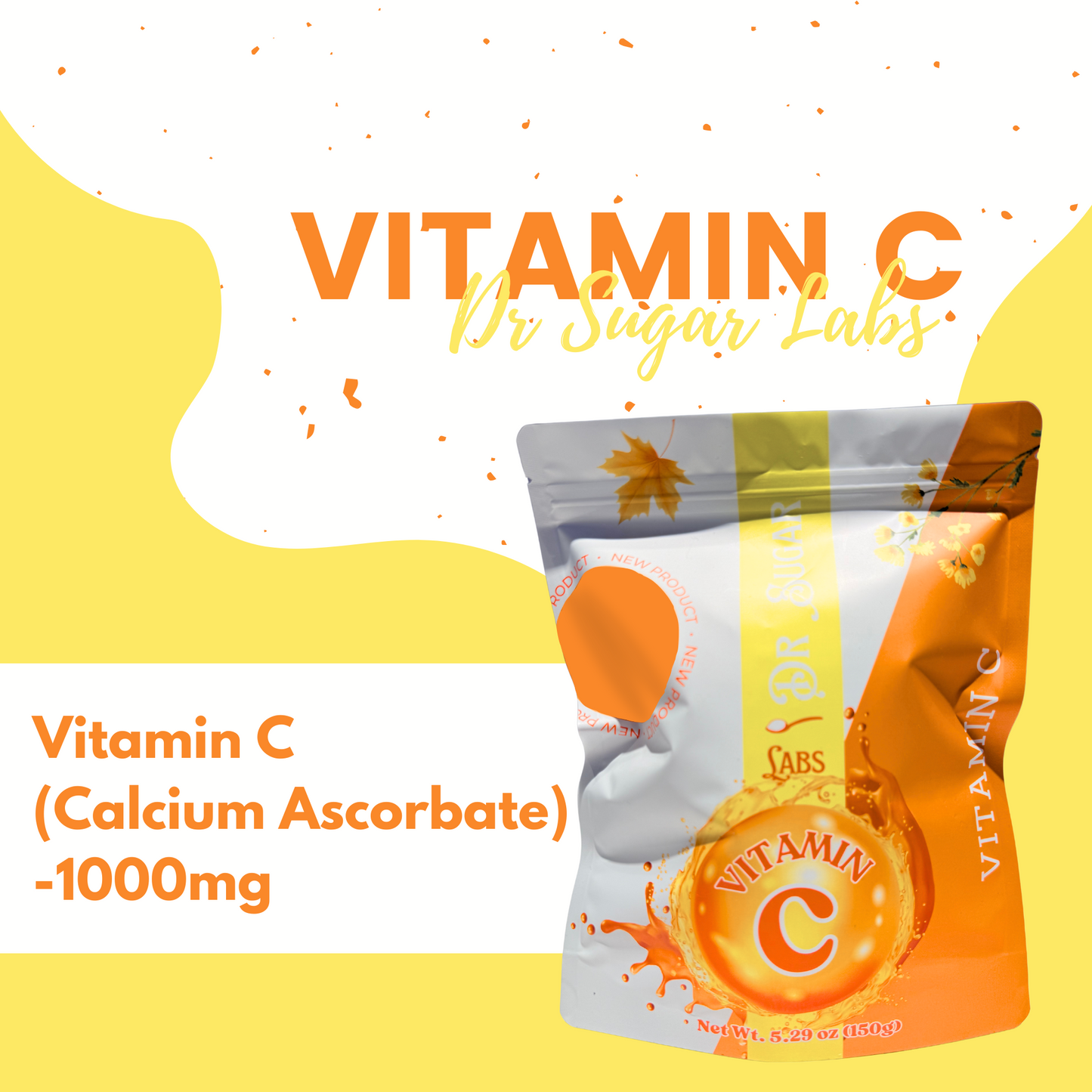 Immune-Boost Vitamin C Sweetened Powder (Sweetened with Corn Fiber and Stevia) - Dr Sugar Labs