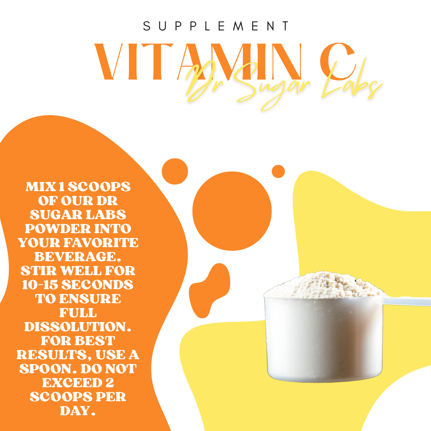 Immune-Boost Vitamin C Sweetened Powder (Sweetened with Corn Fiber and Stevia) - Dr Sugar Labs
