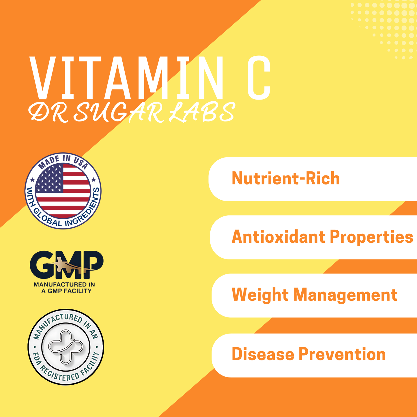 Immune-Boost Vitamin C Sweetened Powder (Sweetened with Corn Fiber and Stevia) - Dr Sugar Labs