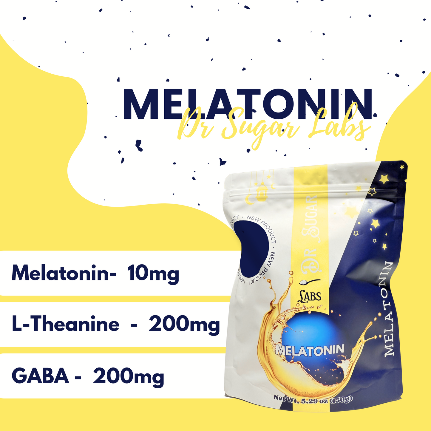 Melatonin Sleep Support for Adults Sweetened Powder (Sweetened with Corn Fiber and Stevia) - Dr Sugar Labs