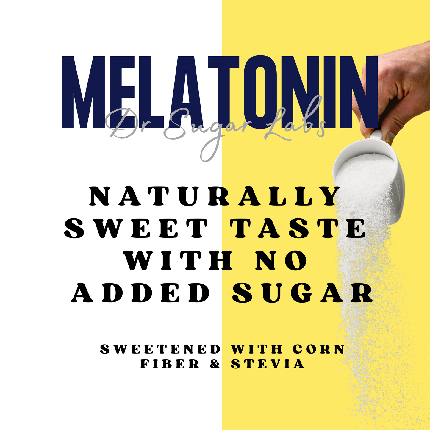 Melatonin Sleep Support for Adults Sweetened Powder (Sweetened with Corn Fiber and Stevia) - Dr Sugar Labs