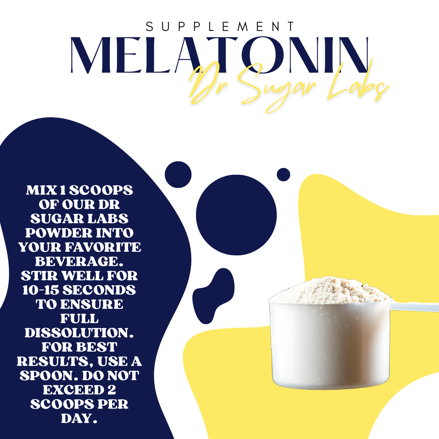 Melatonin Sleep Support for Adults Sweetened Powder (Sweetened with Corn Fiber and Stevia) - Dr Sugar Labs