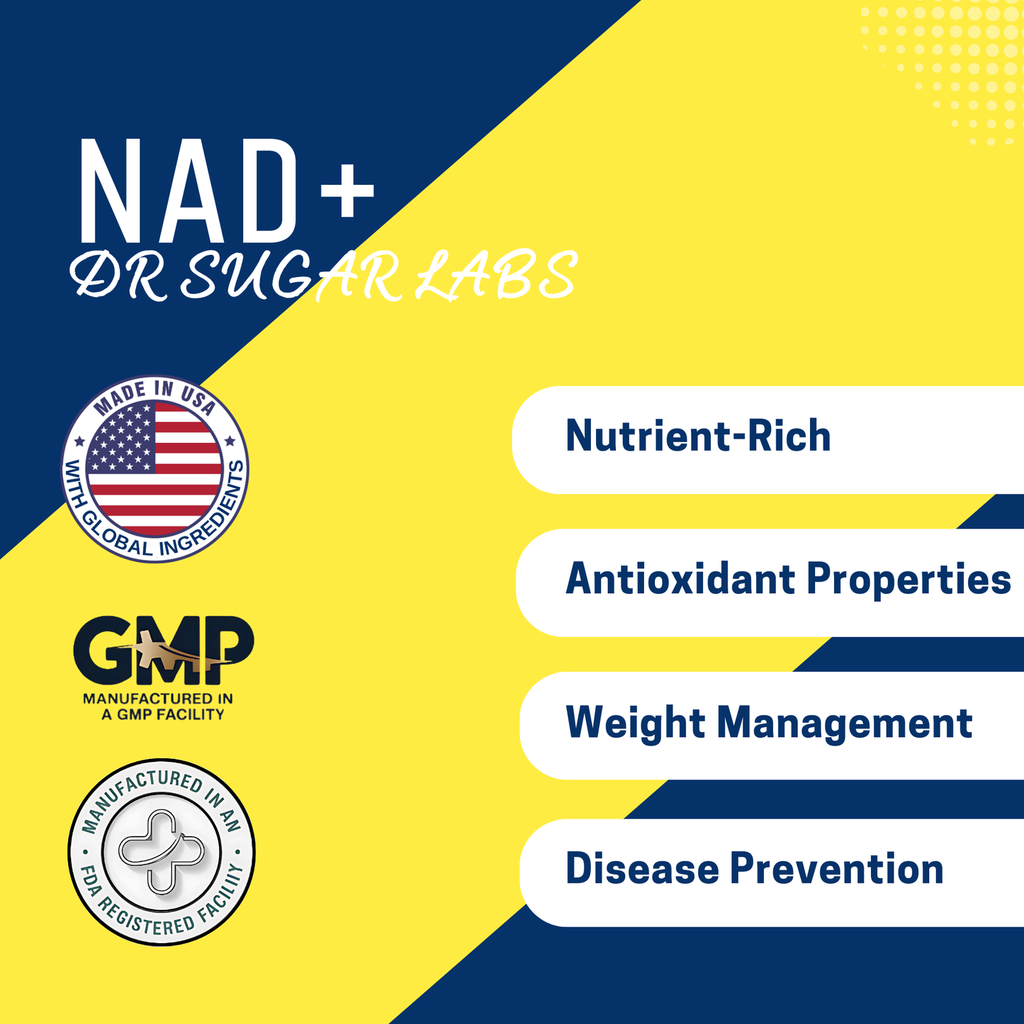 NAD+ Booster Complex Sweetened Powder (Sweetened with Corn Fiber and Stevia) - Dr Sugar Labs