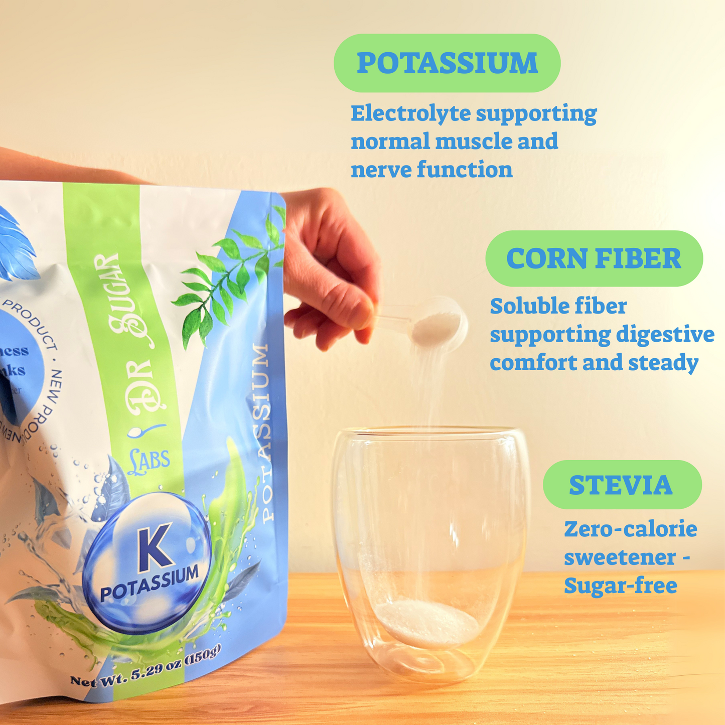 Potassium Citrate Hydration Sweetened Powder (Sweetened with Corn Fiber and Stevia) - Dr Sugar Labs