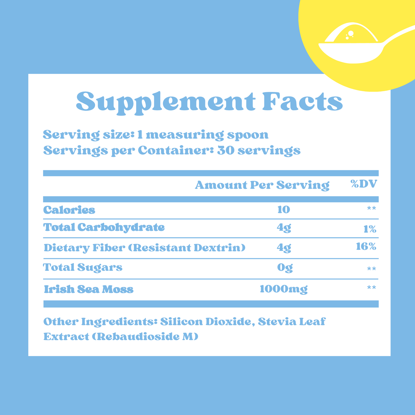 Sea Moss (Irish Moss) Sweetened Powder (Sweetened with Corn Fiber and Stevia) - Dr Sugar Labs