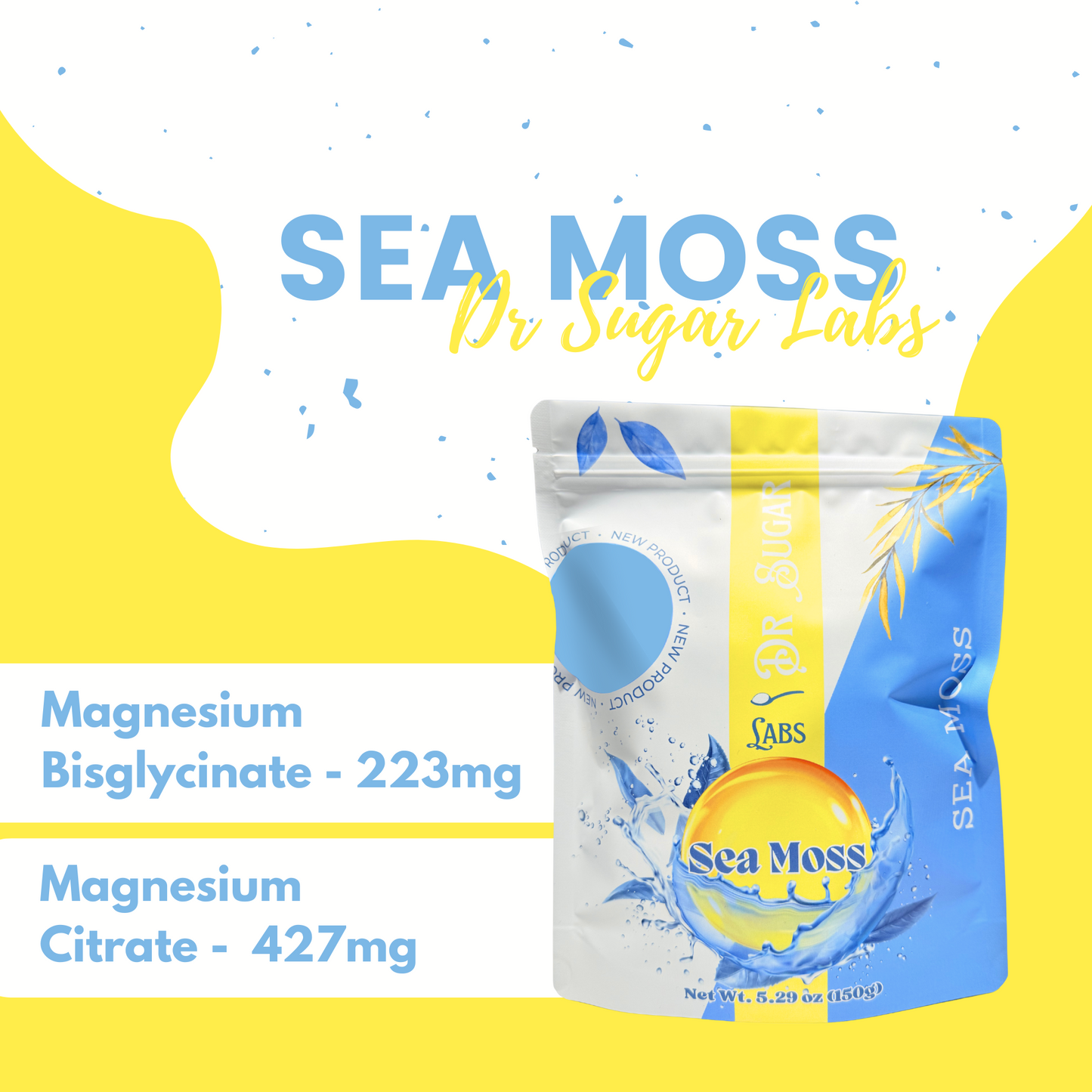 Sea Moss (Irish Moss) Sweetened Powder (Sweetened with Corn Fiber and Stevia) - Dr Sugar Labs