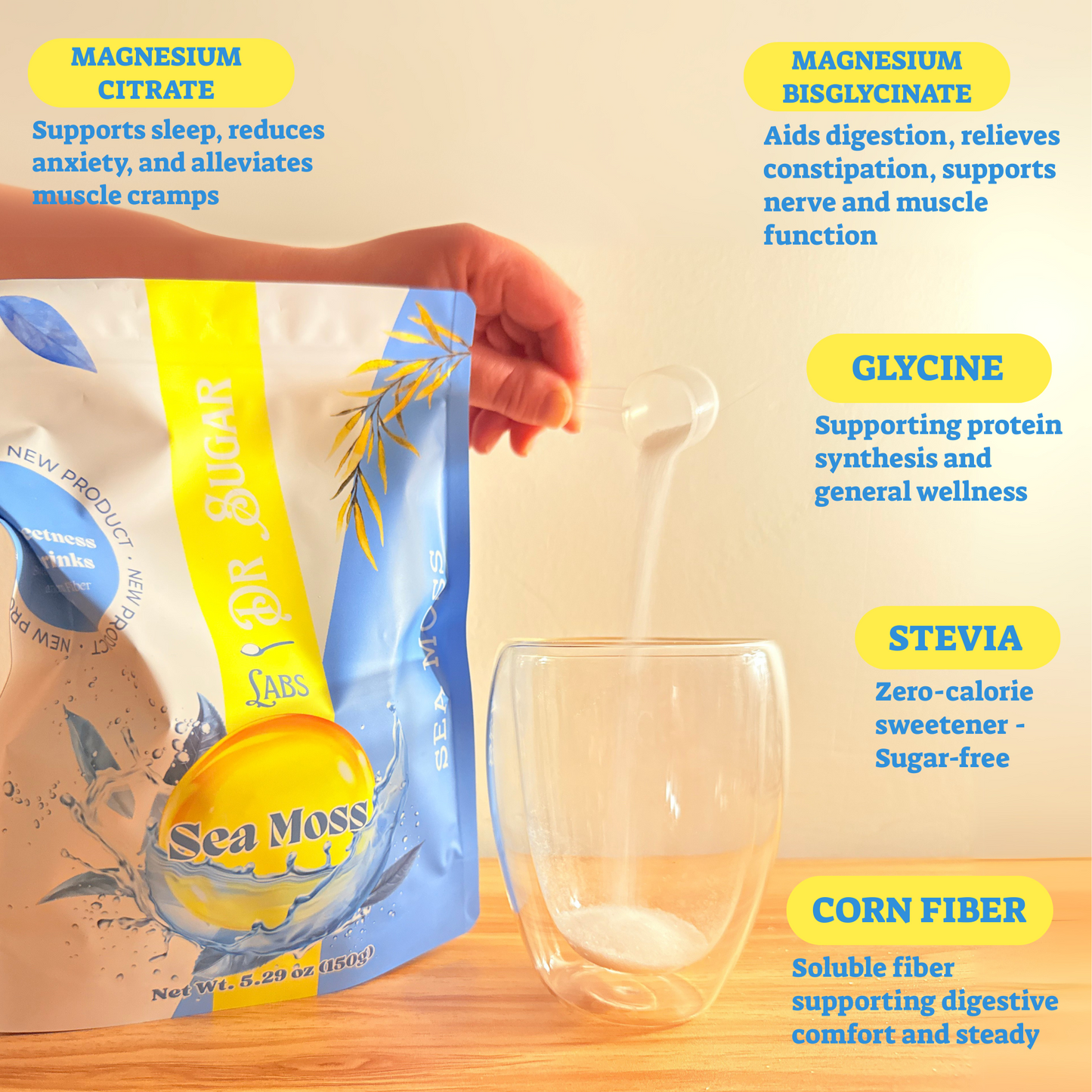 Sea Moss (Irish Moss) Sweetened Powder (Sweetened with Corn Fiber and Stevia) - Dr Sugar Labs