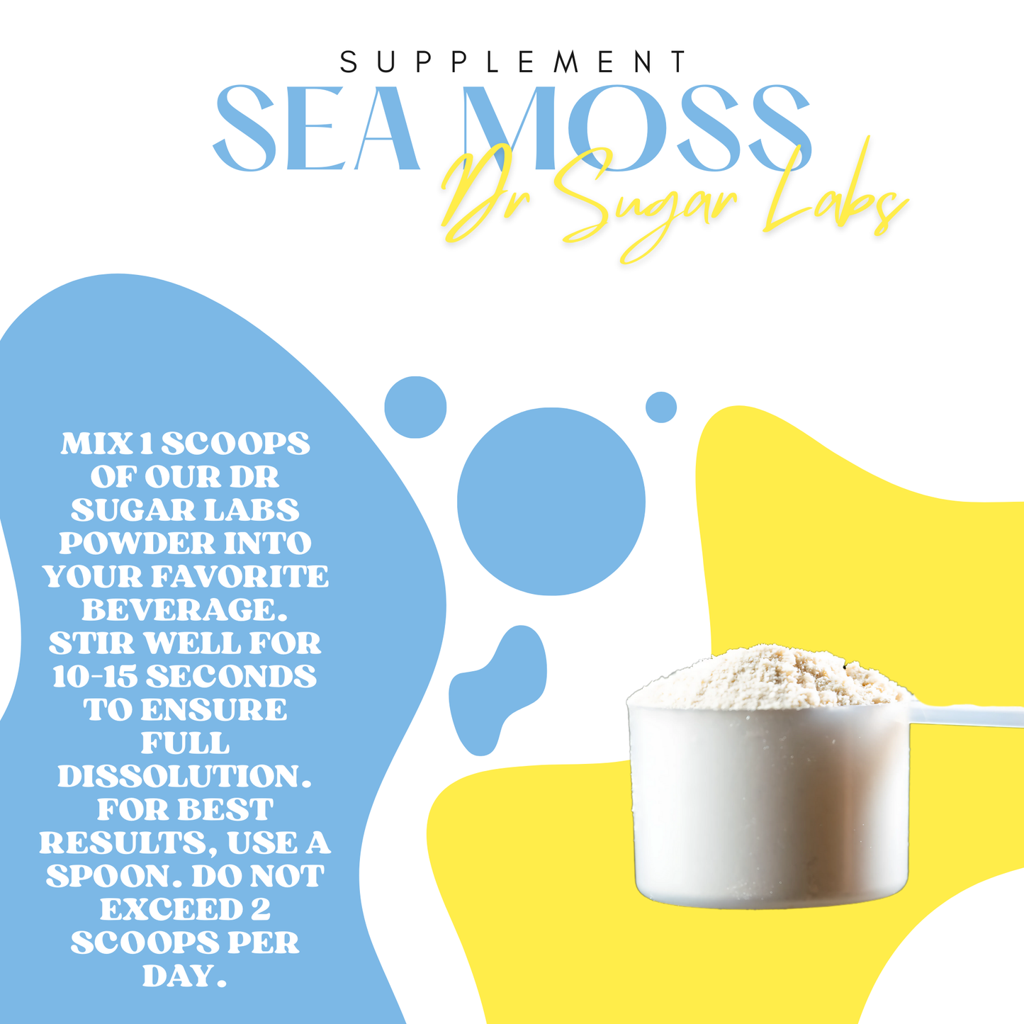 Sea Moss (Irish Moss) Sweetened Powder (Sweetened with Corn Fiber and Stevia) - Dr Sugar Labs