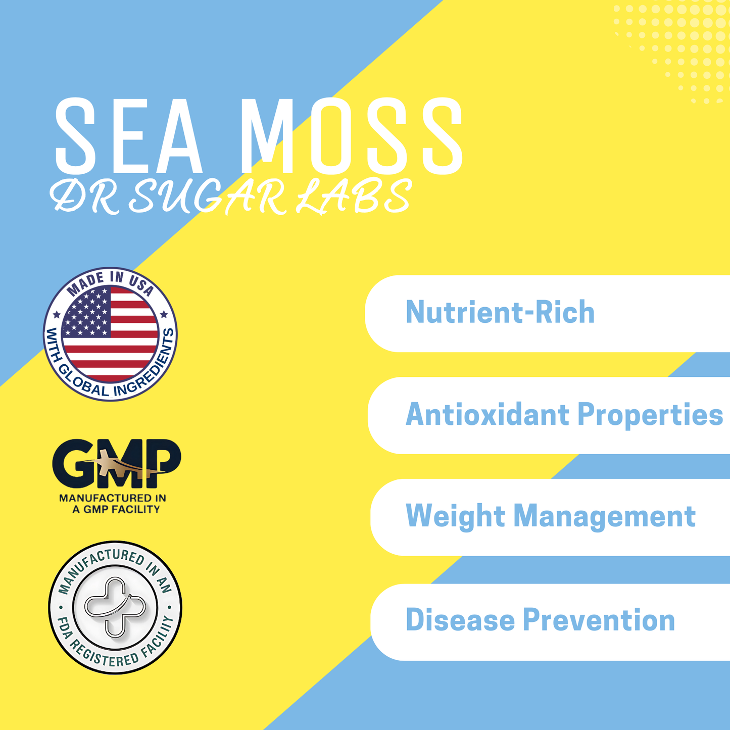 Sea Moss (Irish Moss) Sweetened Powder (Sweetened with Corn Fiber and Stevia) - Dr Sugar Labs