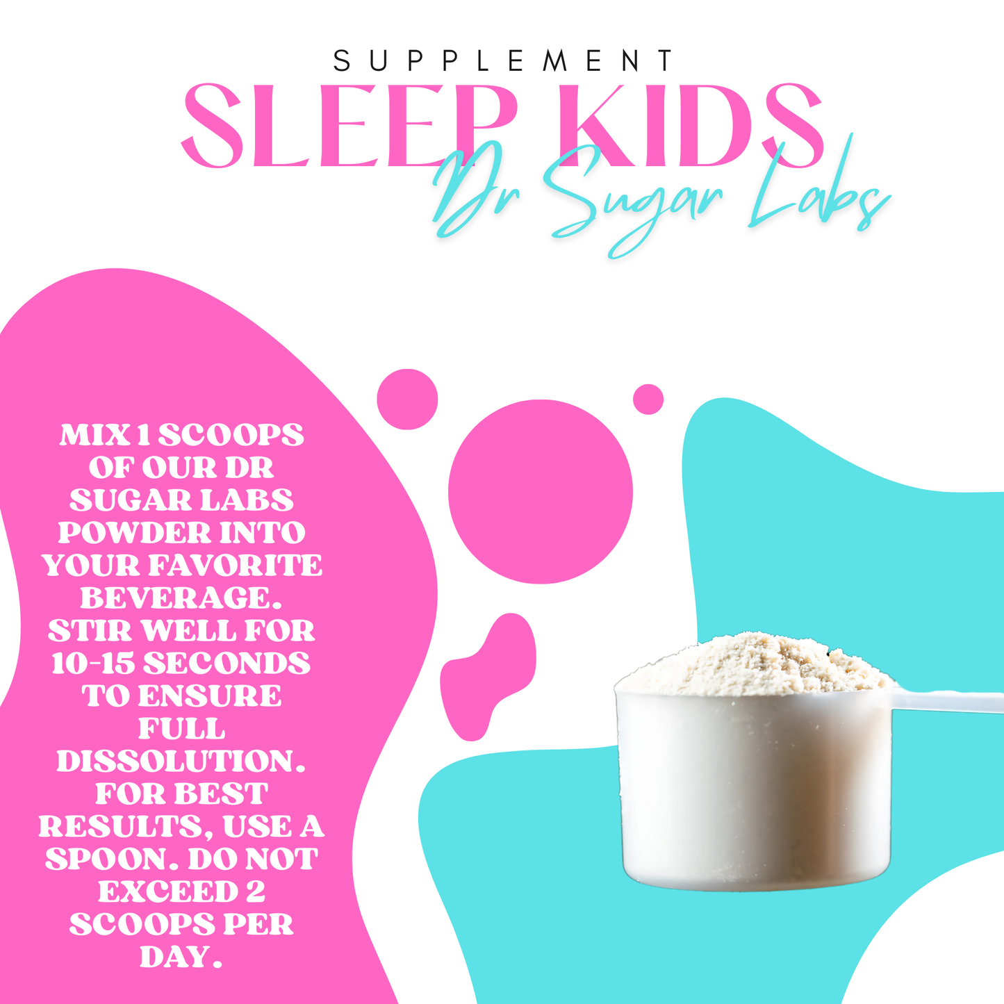 Kids Sleep Support Sweetened Powder (Sweetened with Corn Fiber and Stevia) - Dr Sugar Labs