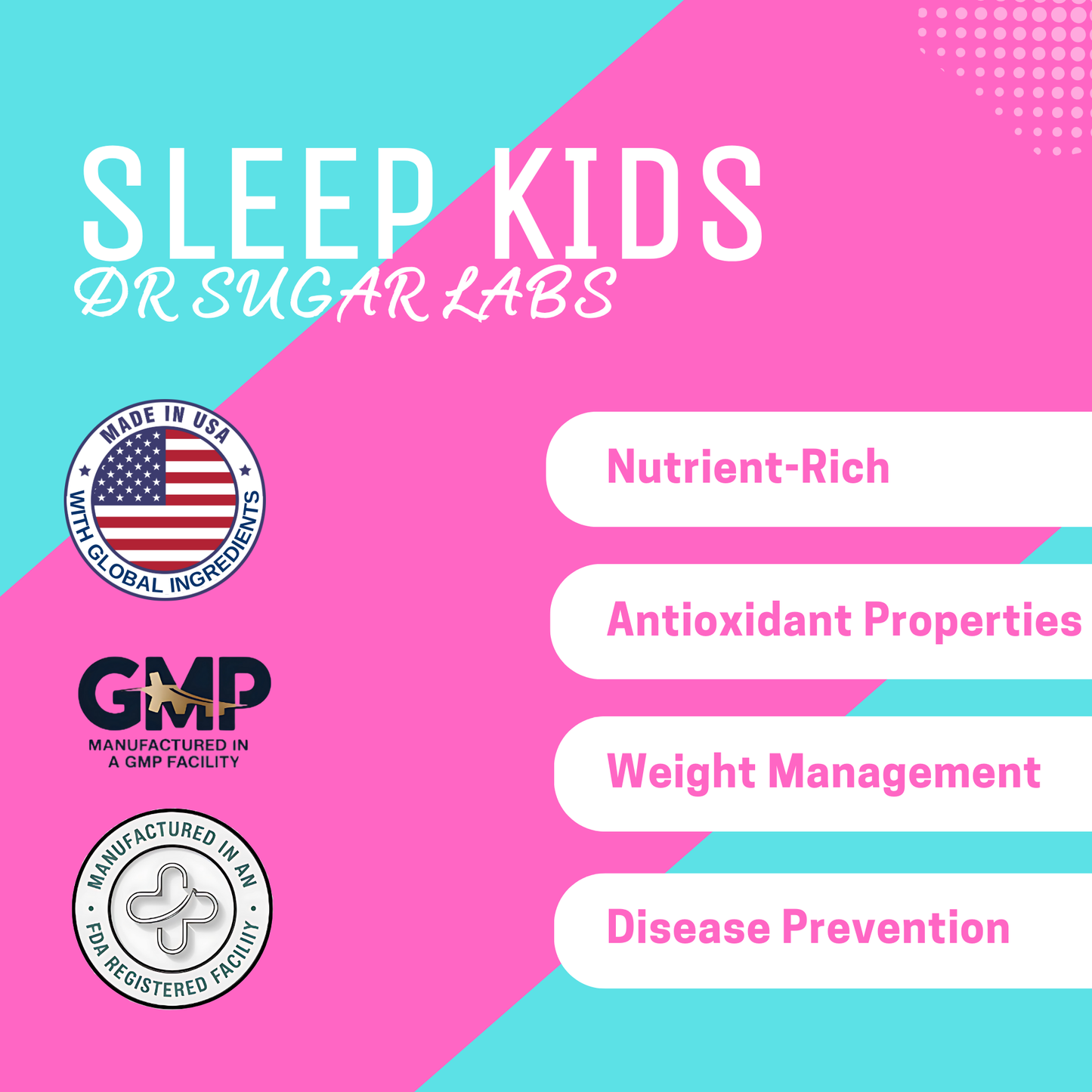 Kids Sleep Support Sweetened Powder (Sweetened with Corn Fiber and Stevia) - Dr Sugar Labs