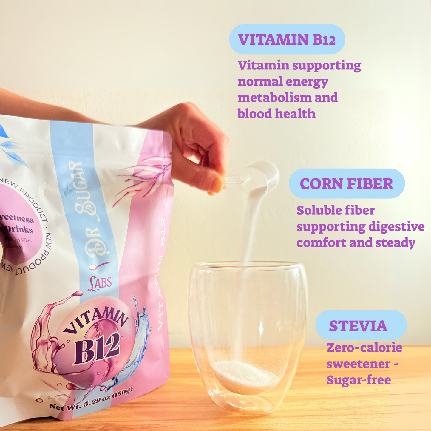 B12 Energy Sweetened Powder (Sweetened with Corn Fiber and Stevia) - Dr Sugar Labs