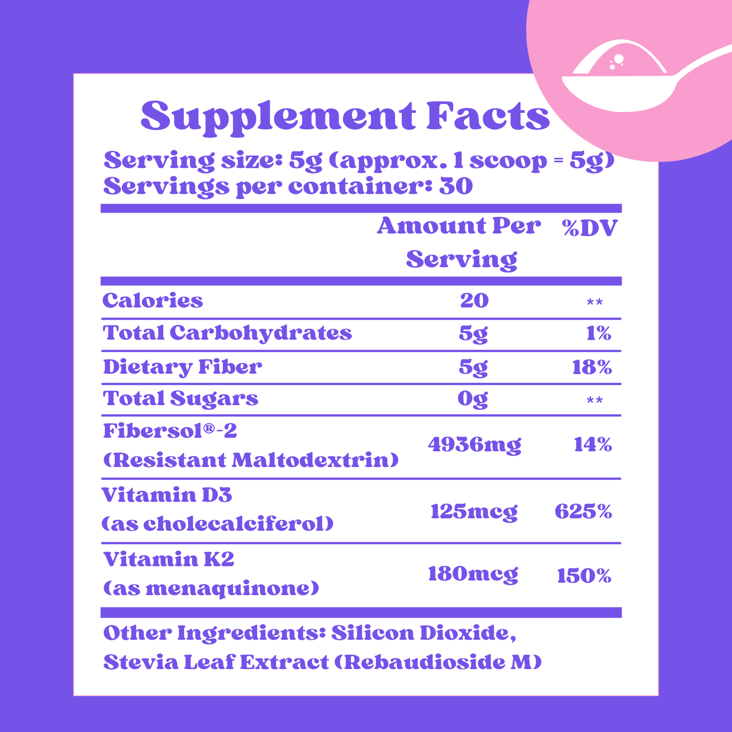 D3 + K2 Bone & Immune Support Sweetened Powder (Sweetened with Corn Fiber and Stevia) - Dr Sugar Labs