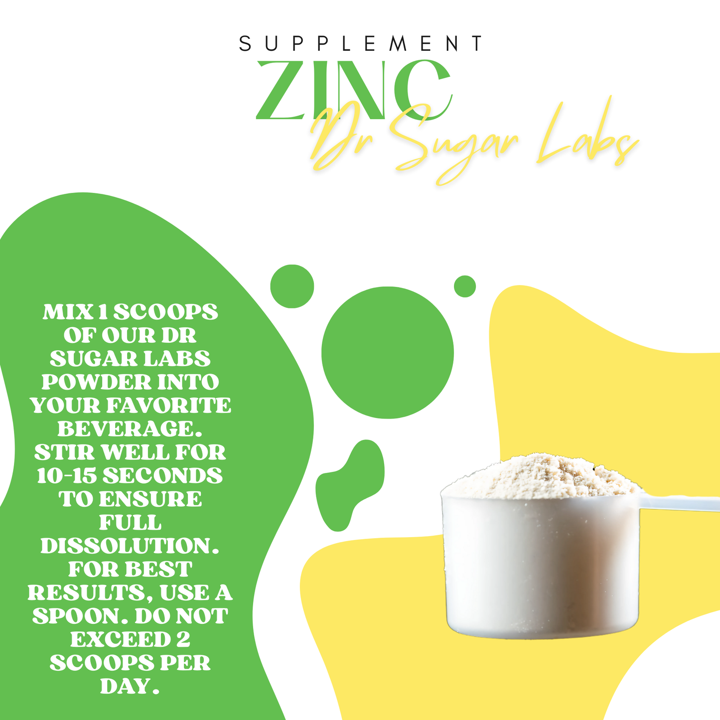 Absorption Zinc Complex Sweetened Powder (Sweetened with Corn Fiber and Stevia - Dr Sugar Labs