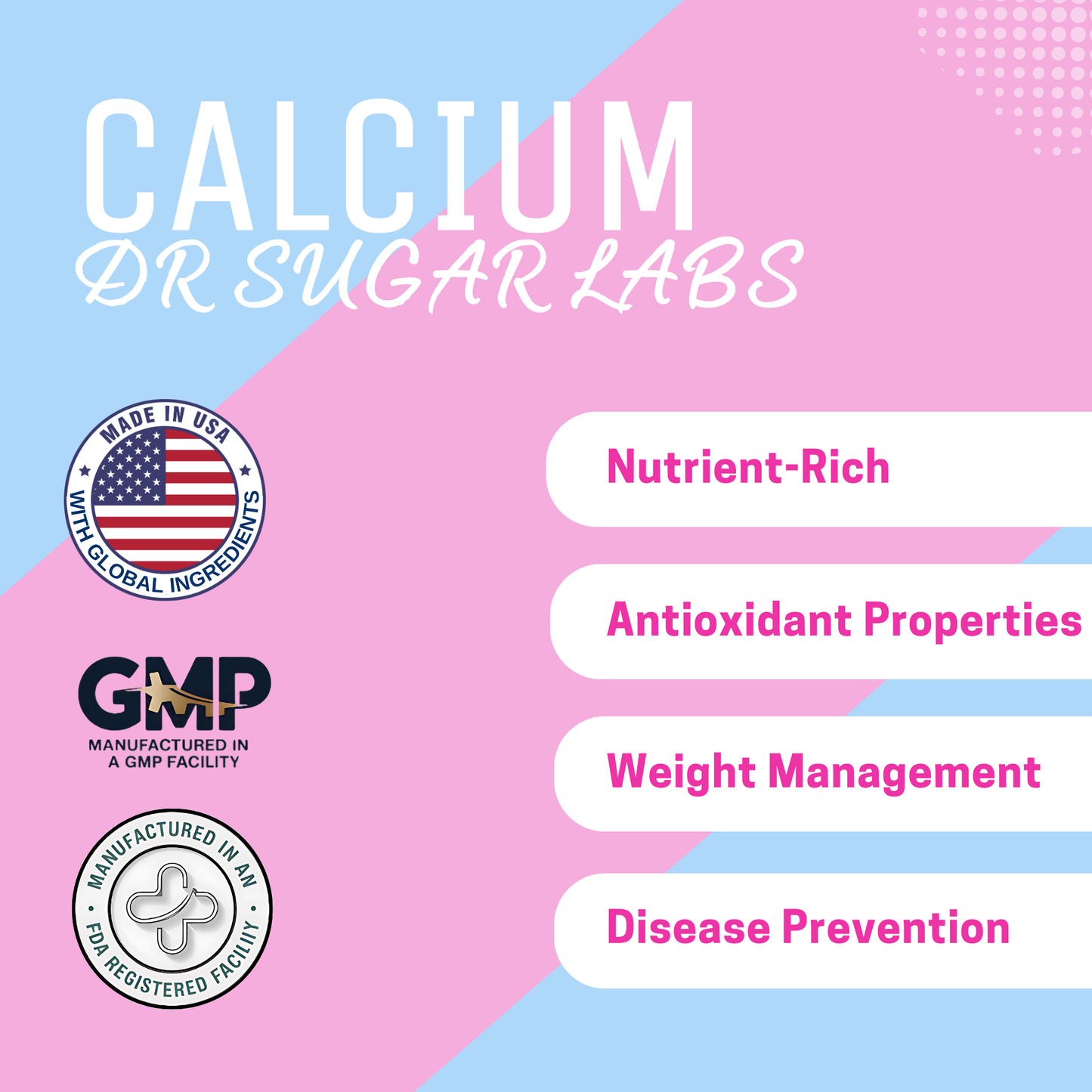 Bone Strength Calcium Citrate Sweetened Powder (Sweetened with Corn Fiber and Stevia) - Dr Sugar Labs