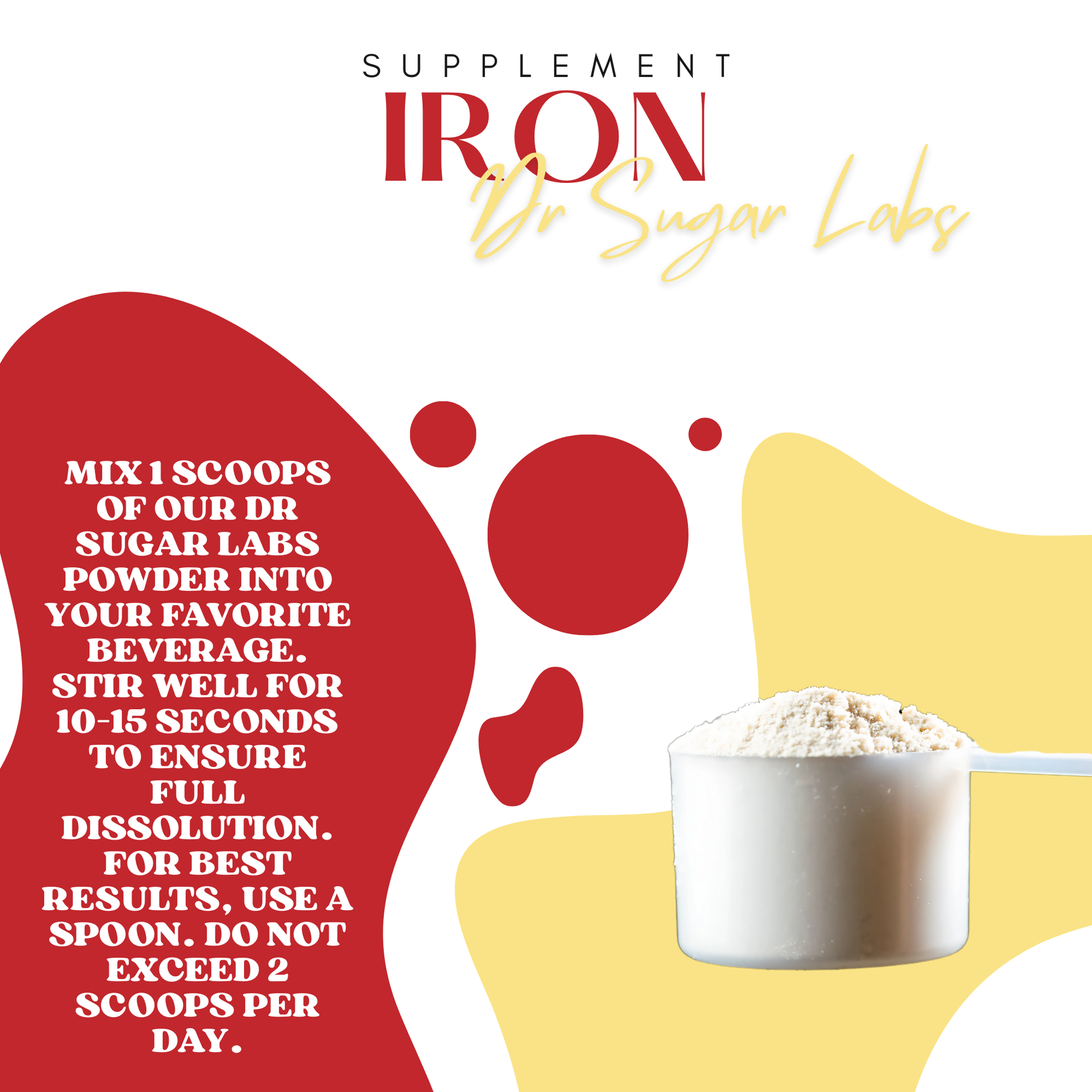 Iron Bisglycinate Sweetened Powder (Sweetened with Corn Fiber and Stevia) - Dr Sugar Labs