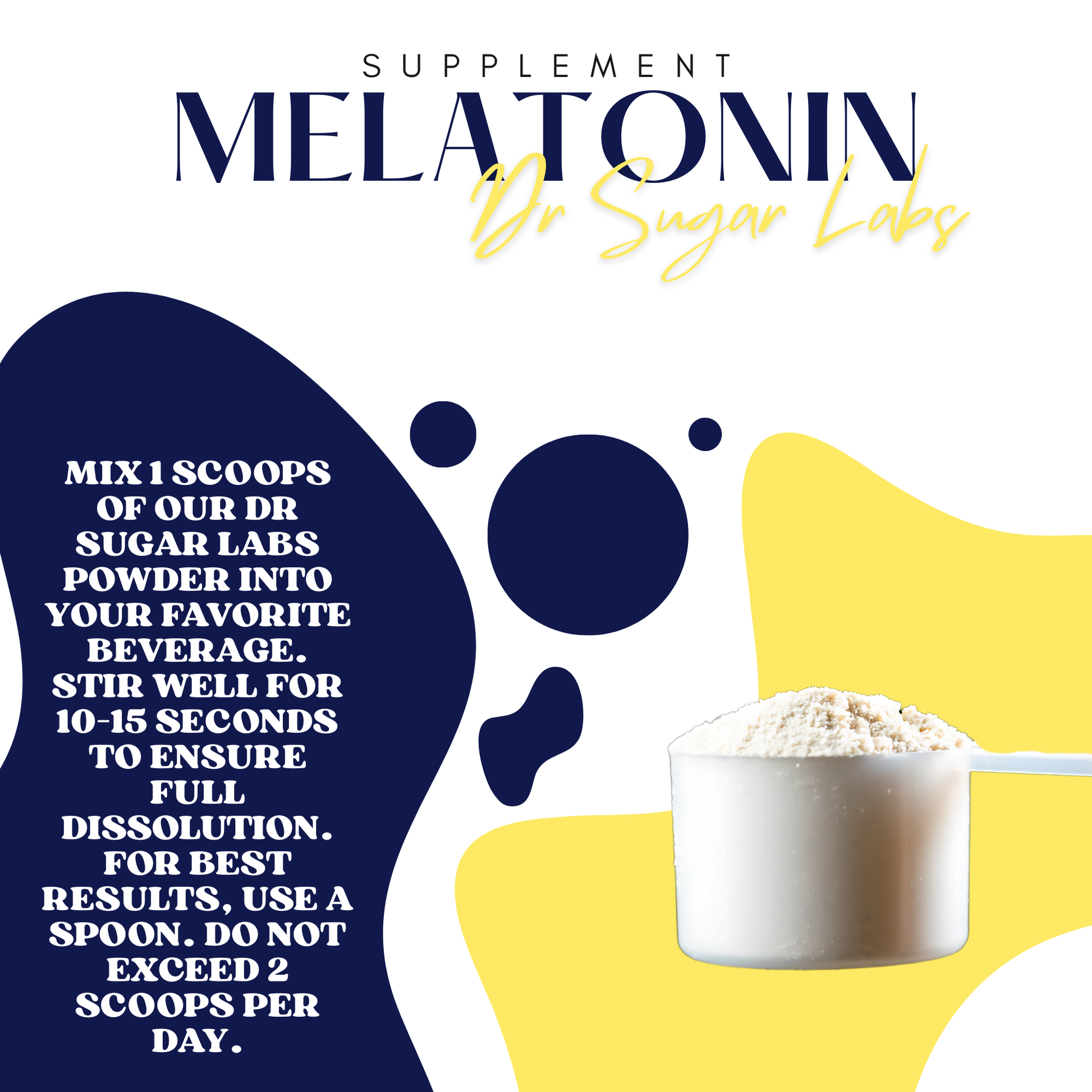 Melatonin Sleep Support for Adults Sweetened Powder (Sweetened with Corn Fiber and Stevia) - Dr Sugar Labs