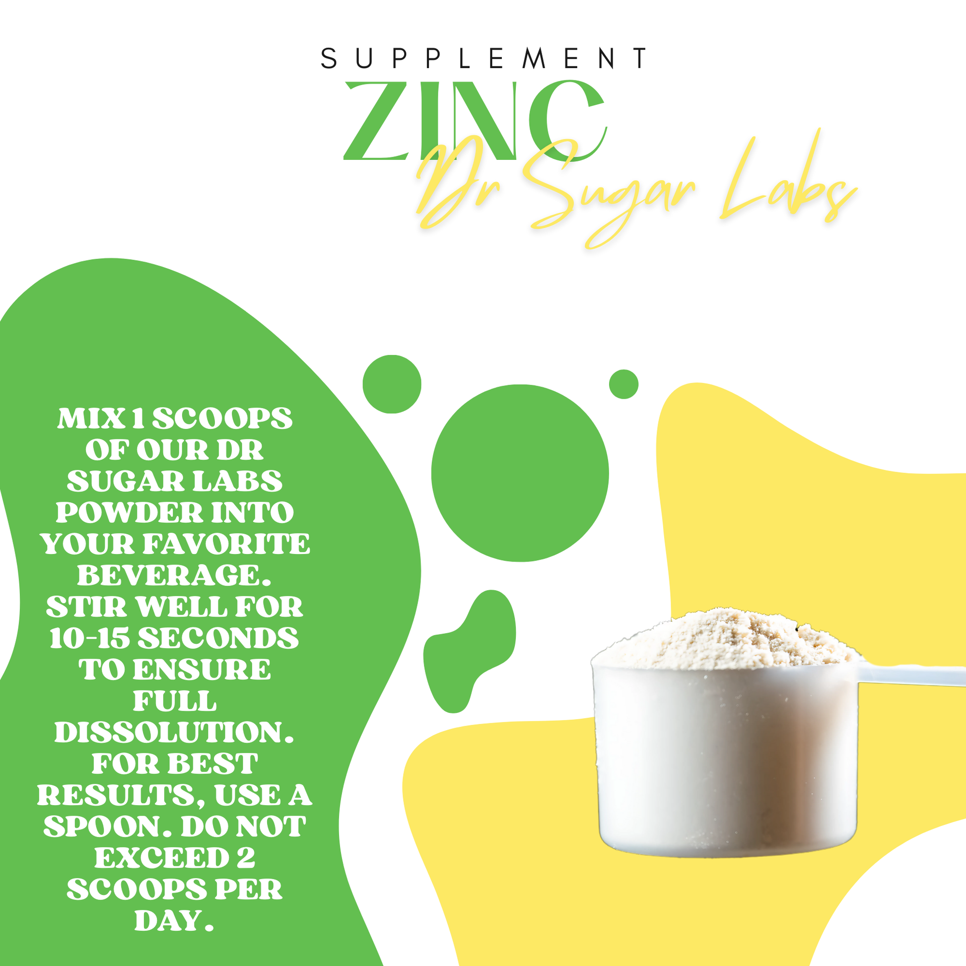 Absorption Zinc Complex Sweetened Powder (Sweetened with Corn Fiber and Stevia - Dr Sugar Labs